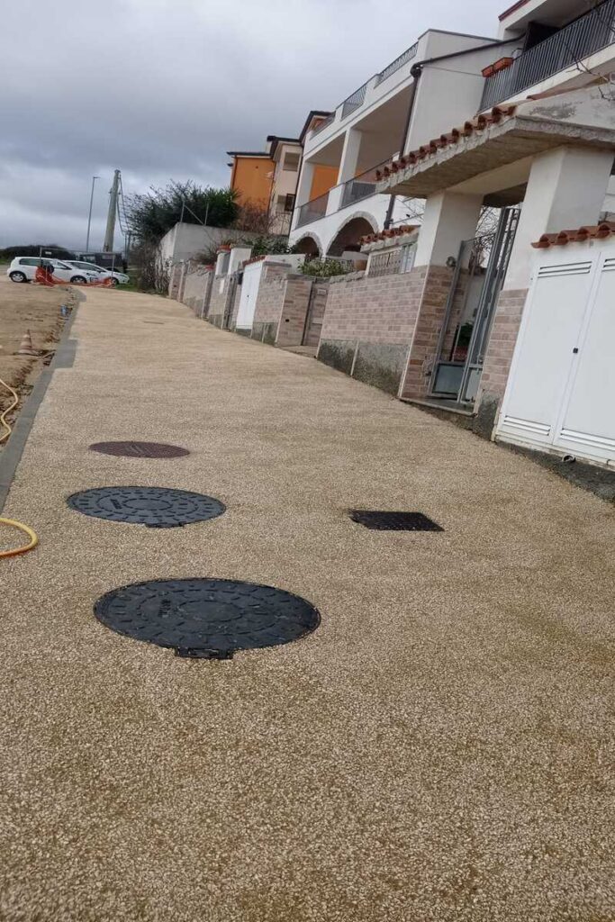 Marciapiedi in cemento stampato